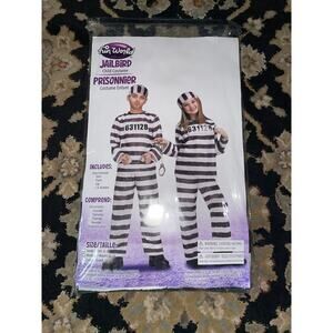 KIDS 3PC PRISONER JAIL BIRD CONVICT HAT HALLOWEEN COSTUME NEW